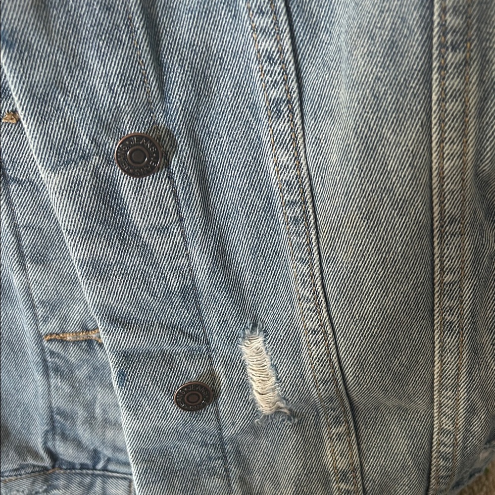 Talula Light Blue Distressed Jean Jacket - Picture 2 of 6
